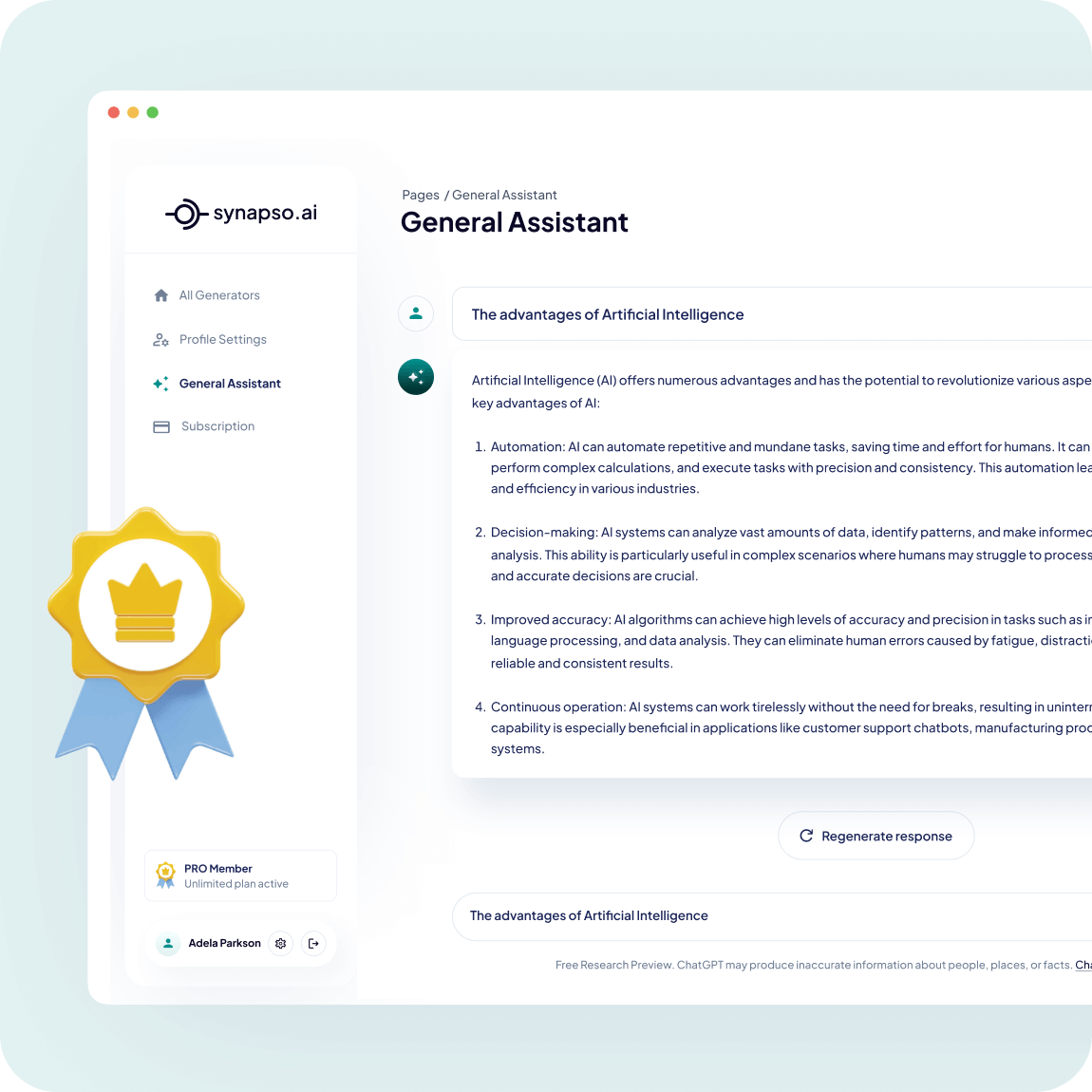 Synapso.AI Features Image - Best Free Copywriting AI Writer, Marketing Content Generator & AI Assistant